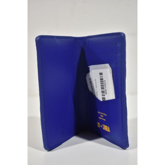 Louis Vuitton NBA Blue Taurillon Leather Monogram Logo Pocket Organizer Wallet - Picture 7 of 9